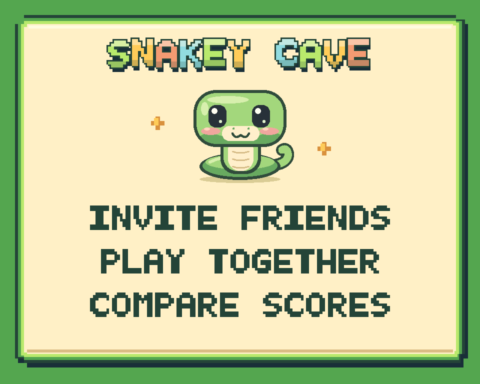Invite friends to play Snakey Cave and compare scores
